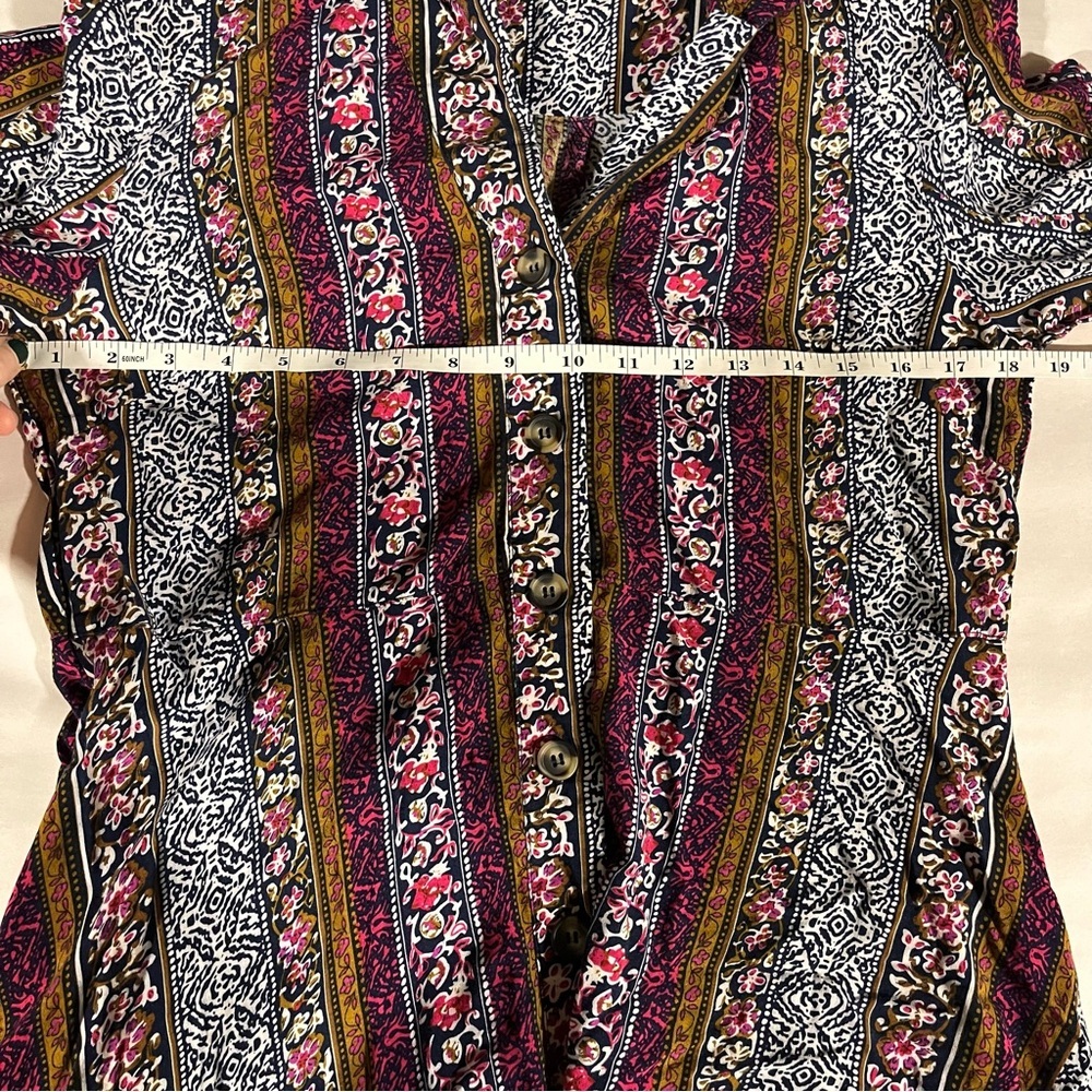 Natural Life Ansley Button Down Mixed Print Shirt Dress Small - Picture 9 of 11